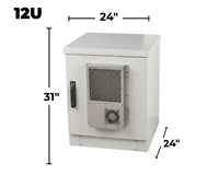 STURDX Climate Series™ 12U IP66 Weatherproof Galvanized Steel Outdoor Network Cabinet with Air Conditioner | 24" × 24" (600 × 600 mm) | 19-Inch Rack Enclosure