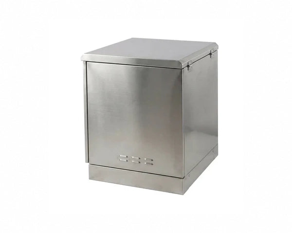 STURDX Essential Series™ 12U IP66 Weatherproof Stainless Steel Outdoor Network Cabinet | 24" × 24" (600 × 600 mm) | 19-Inch Rack Enclosure