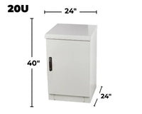 STURDX Essential Series™ 20U IP66 Weatherproof Galvanized Steel Outdoor Network Cabinet | 24" × 24" (600 × 600 mm) | 19-Inch Rack Enclosur