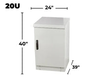 STURDX Essential Series™ 20U IP66 Weatherproof Galvanized Steel Outdoor Network Cabinet | 24" × 39" (600 × 1000 mm) | 19-Inch Rack Enclosure