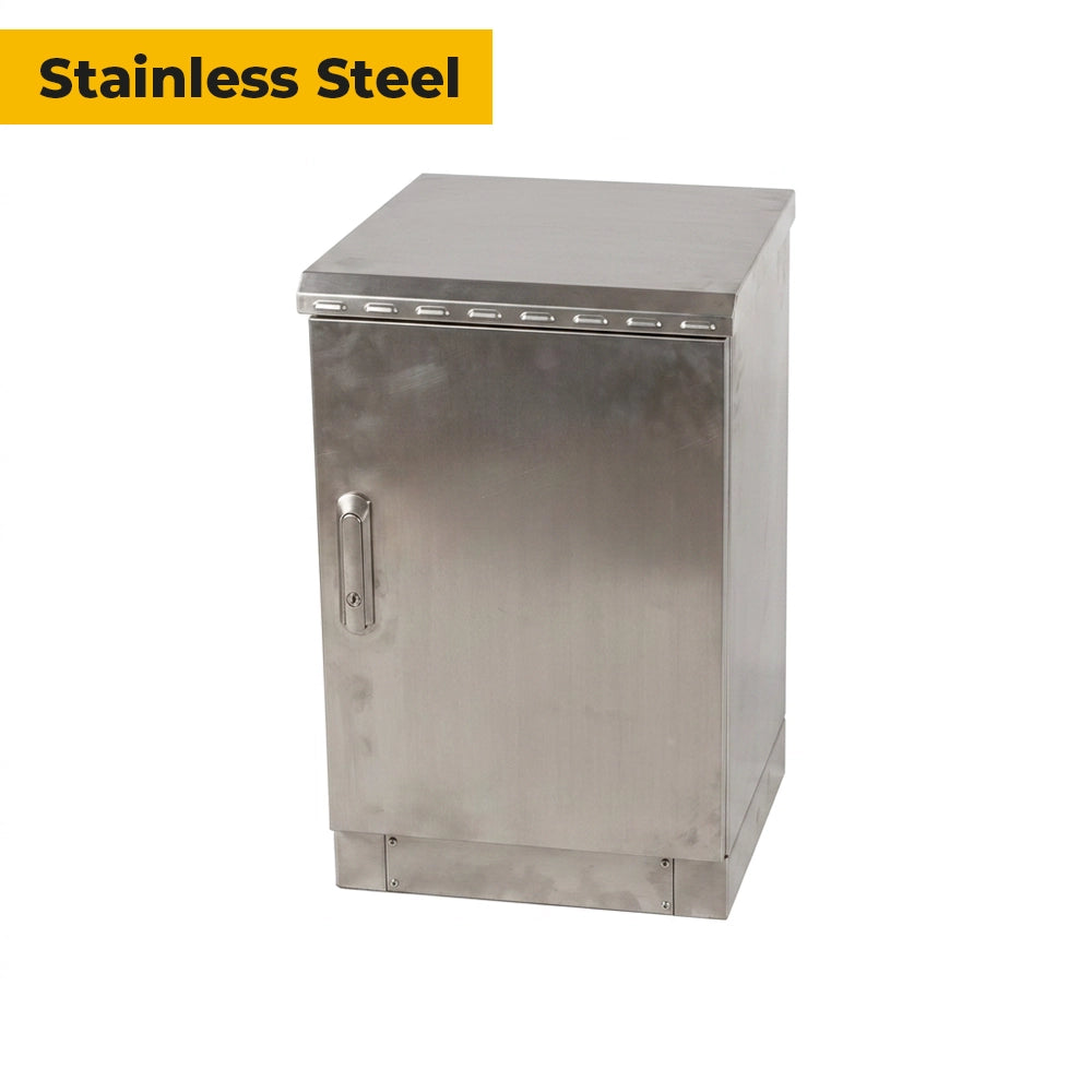 Weatherproof 20U stainless steel outdoor network cabinet for demanding sites