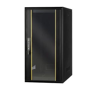 24U Floor Standing Server Rack Cabinet - 600x1000 - Lock Front Glass