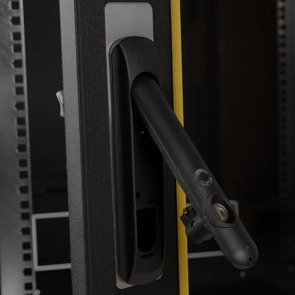 24U server rack cabinet with lock front glass, size 600x1000.