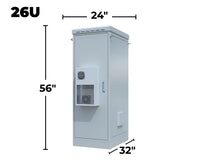 STURDX Climate Series™ 26U IP66 Weatherproof Galvanized Steel Outdoor Network Cabinet with Air Conditioner | 24" × 32" (600 × 800 mm) | 19-Inch Rack Enclosure