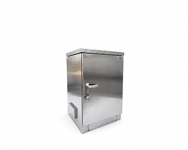 STURDX Essential Series™ 20U IP66 Weatherproof Stainless Steel Outdoor Network Cabinet | 24" × 32" (600 × 800 mm) | 19-Inch Rack Enclosure