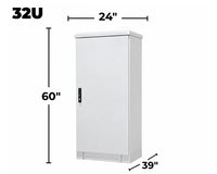 STURDX Essential Series™ 32U IP66 Weatherproof Galvanized Steel Outdoor Network Cabinet | 24" × 39" (600 × 1000 mm) | 19-Inch Rack Enclosure