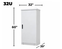 STURDX Essential Series™ 32U IP66 Weatherproof Galvanized Steel Outdoor Network Cabinet | 32" × 39" (800 × 1000 mm) | 19-Inch Rack Enclosure