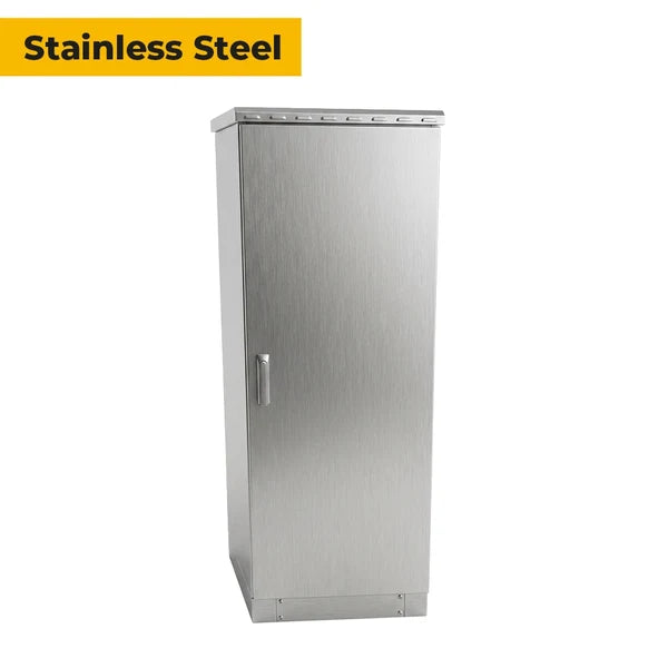 STURDX Climate Series™ 32U IP66 Weatherproof Stainless Steel Outdoor Network Cabinet | 24" × 24" (600 × 600 mm) | 19-Inch Rack Enclosure