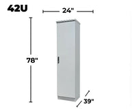 STURDX Essential Series™ 42U IP66 Weatherproof Outdoor Network Cabinet | 24" × 39" (600 × 1000 mm) | Galvanized Steel | 19-Inch Rack Enclosure