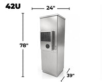 STURDX Climate Series™ 42U IP66 Weatherproof Stainless Steel Outdoor Network Cabinet with Air Conditioner | 24" × 39" (600 × 1000 mm) | 19-Inch Rack Enclosure