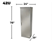 STURDX Essential Series™ 42U IP66 Weatherproof Stainless Steel Outdoor Network Cabinet | 24" × 39" (600 × 1000 mm) | 19-Inch Rack Enclosure