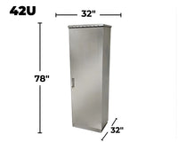 STURDX Essential Series™ 42U IP66 Weatherproof Stainless Steel Outdoor Network Cabinet | 32" × 32" (800 × 800 mm) | 19-Inch Rack Enclosure