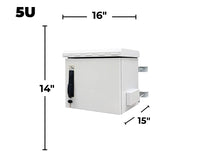 STURDX Outdoor Security Series™ 5U IP66 Weatherproof Galvanized Steel Outdoor Mini Security Cabinet (15" × 16" / 371 × 400 mm)