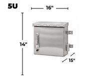 STURDX Outdoor Security Series™ 5U IP66 Weatherproof Stainless Steel Outdoor Mini Security Cabinet | 15" × 16" (371 × 400 mm) | 10-Inch Equipment Enclosure
