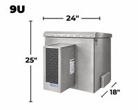 9U Outdoor Network Cabinet Enclosure – IP66 Weatherproof Stainless Steel Outdoor | 600mm x 450mm / 24" x 18" Floor, Pole and Wall Mount STV-HC-9U450