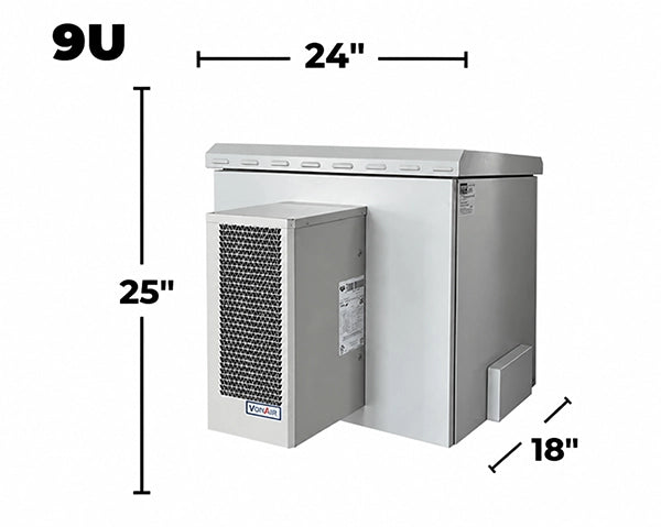 9U Outdoor Network Cabinet Enclosure – IP66 Rated Weatherproof for Telecom, Fiber, and Server Equipment | 600mm x 450mm / 24" x 18" Floor, Pole and Wall Mount STV-HC-9U450