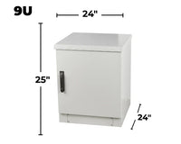 STURDX Essential Series™ 9U IP66 Weatherproof Galvanized Steel Outdoor Network Cabinet | 24" × 24" (600 × 600 mm) | 19-Inch Rack Enclosure
