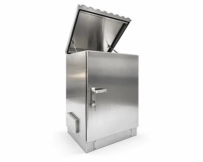 STURDX Essential Series™ 16U IP66 Weatherproof Stainless Steel Outdoor Network Cabinet | 24" × 32" (600 × 800 mm) | 19-Inch Rack Enclosure