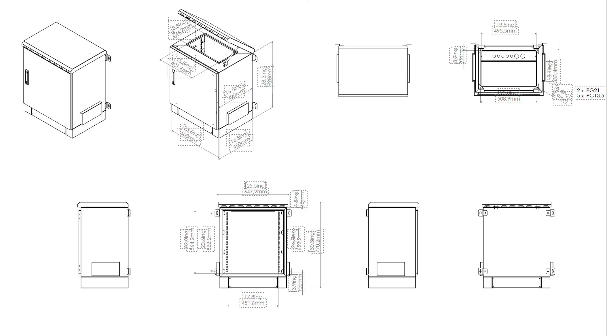 12U Outdoor Network Cabinet – IP66 Rated (Multiple Configurations)