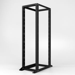Rack para servidores de 4 postes y marco abierto de 42U | Bastidor de red de TI de montaje en bastidor de tipo abierto de 19 pulgadas | Profundidad ajustable 300 mm-800 mm (12"x32") | Acero grueso y montaje en piso