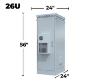 STURDX Climate Series™ 26U IP66 Weatherproof Galvanized Steel Outdoor Network Cabinet with Air Conditioner | 24" × 24" (600 × 600 mm) | 19-Inch Rack Enclosure