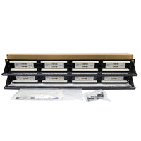 19" 2U 48 Port Cat6 Rack Mount Patch Panel - Full Loaded