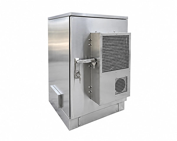 STURDX Climate Series™ 20U IP66 Weatherproof Stainless Steel Outdoor Network Cabinet with Air Conditioner | 32" × 39" (800 × 1000 mm) | 19-Inch Rack Enclosure