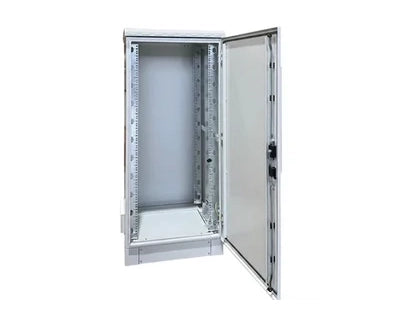 STURDX Essential Series™ 32U IP66 Weatherproof Galvanized Steel Outdoor Network Cabinet | 24" × 24" (600 × 600 mm) | 19-Inch Rack Enclosure
