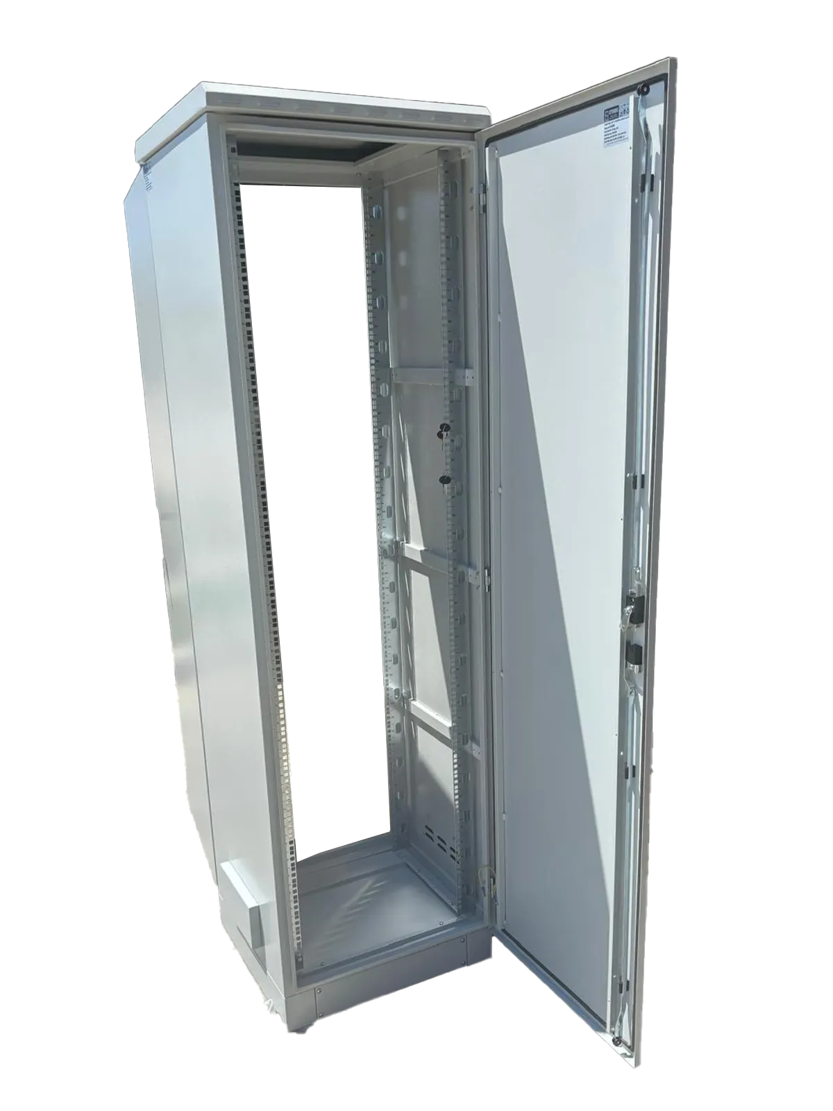 Durable IP66 rated outdoor server rack designed for secure pole and wall mount use.