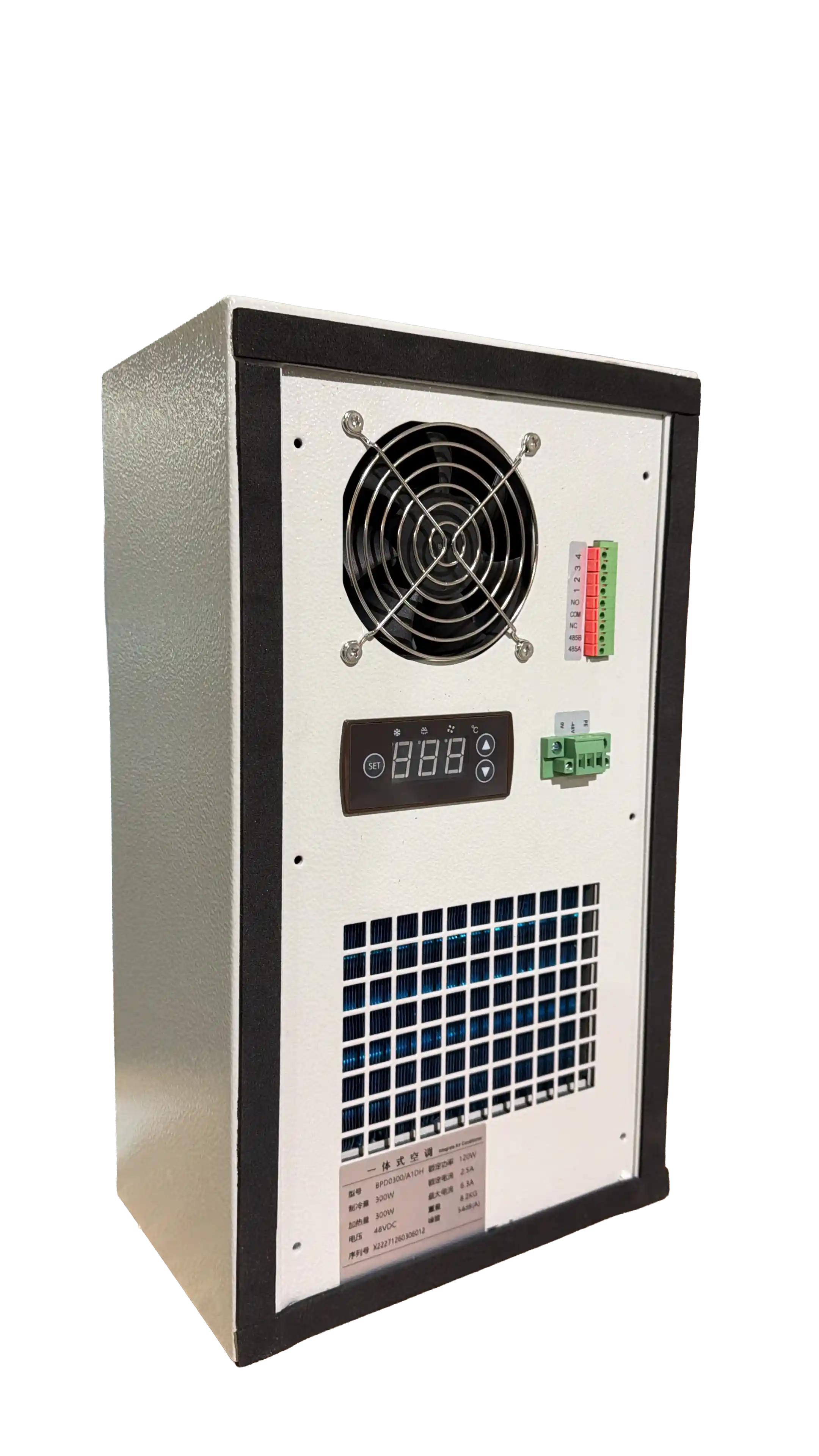 300W (~1025 BTU) 48V DC Enclosure Air Conditioner - IP55 MCA Series Industrial Air Conditioning Unit, Cooler, Heater and Dehumidifier for Network Cabinet Enclosures STV-BPD300-DCHD