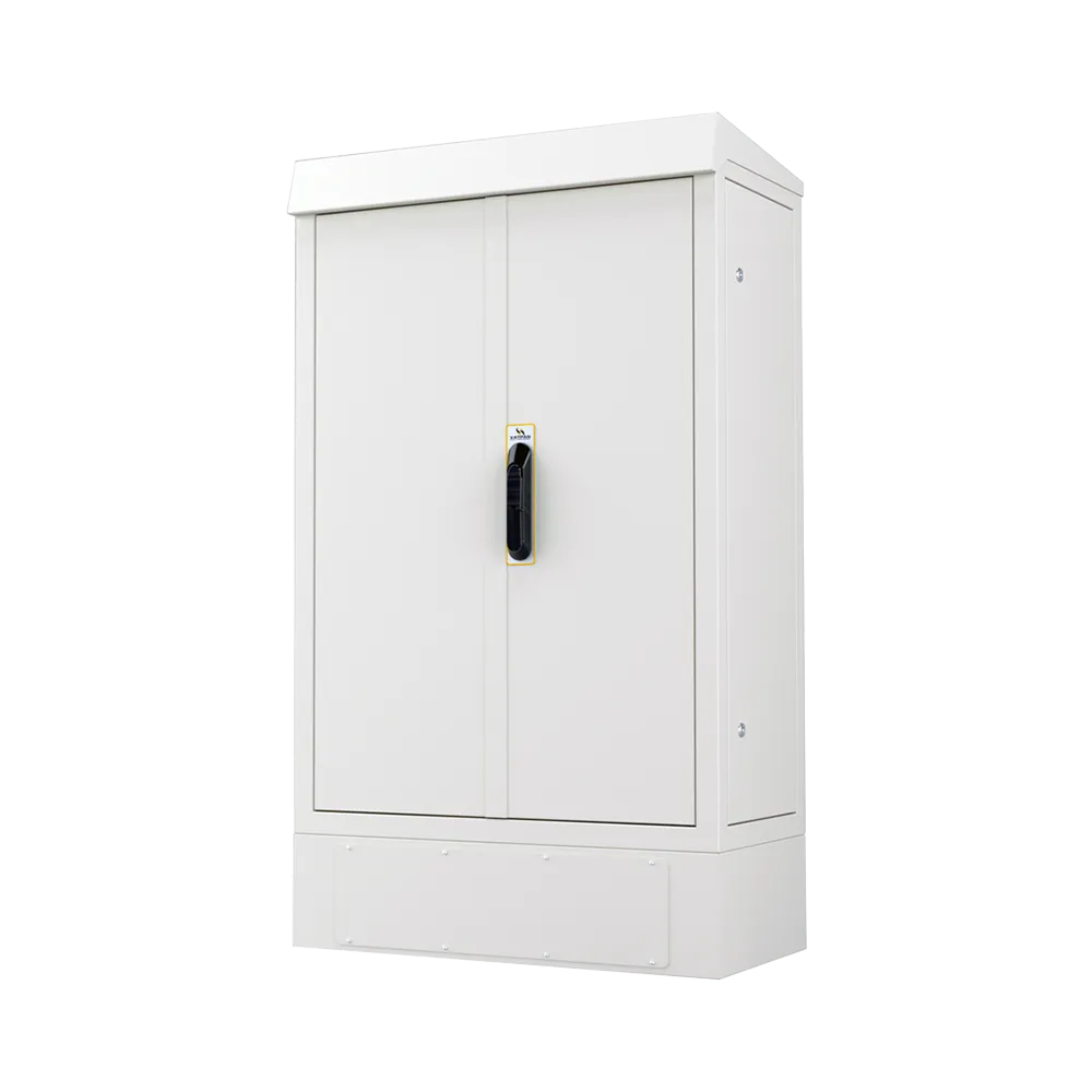 Outdoor fiber optic cabinet 22U 400mm depth IP66 protects sensitive network equipment.