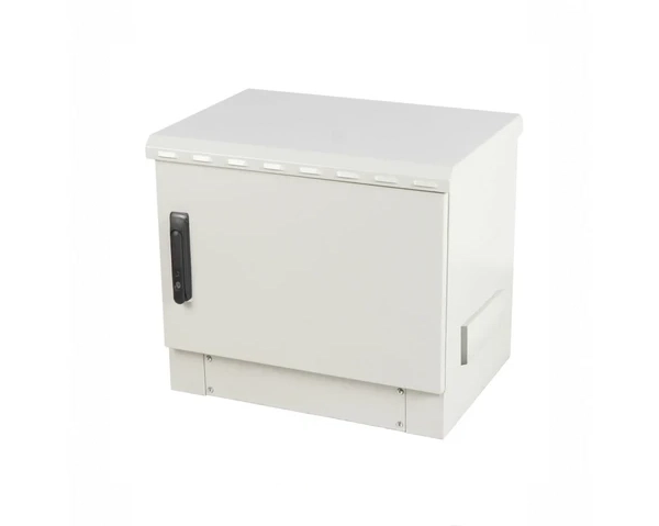 Wall mount 7U network enclosure for 19-inch rack gear, closed front view