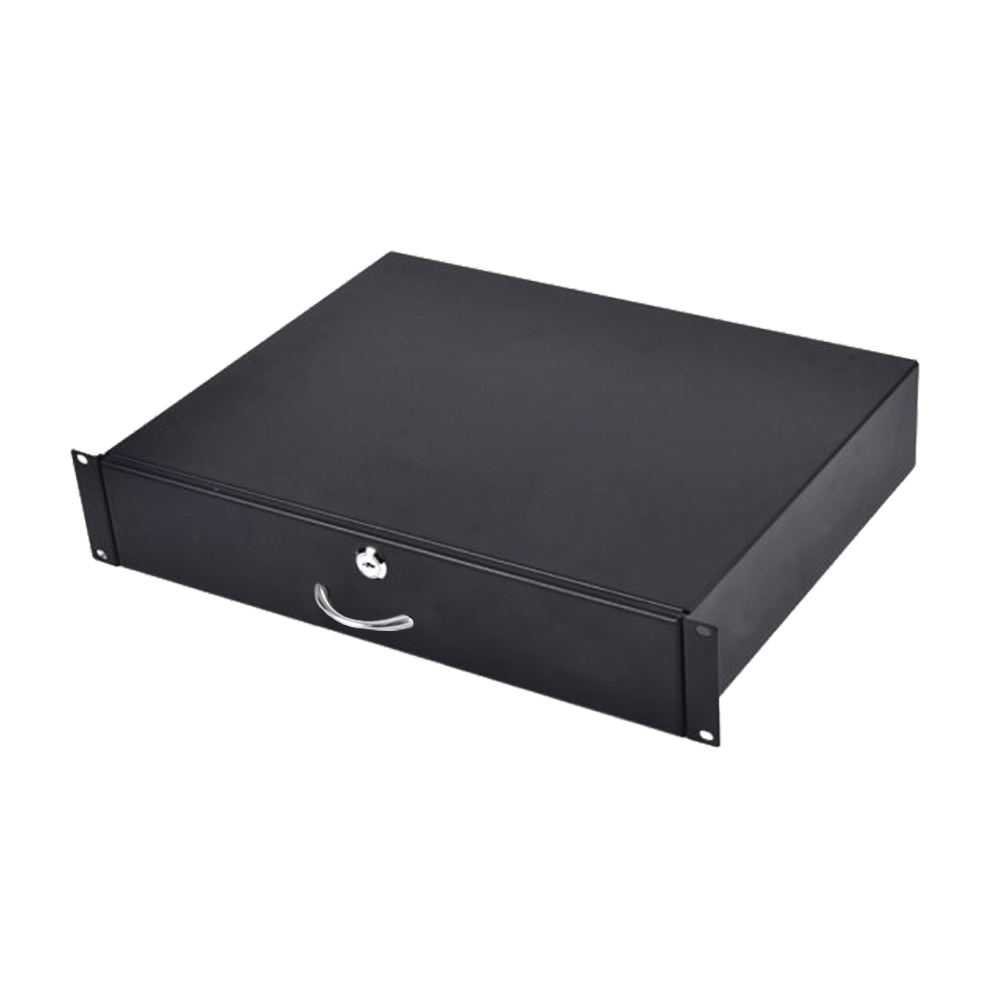 Reliable 2U metal drawer designed for efficient storage in server cabinets.