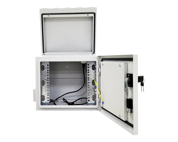 STURDX Outdoor Security Series™ 5U IP66 Weatherproof Galvanized Steel Outdoor Mini Security Cabinet (15" × 16" / 371 × 400 mm)