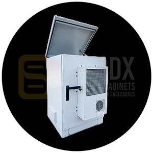 16U outdoor network cabinet size option suited to small node sites