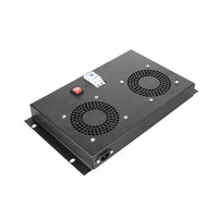 Módulo de 2 ventiladores para gabinetes en rack para servidores montados en la pared | Refrigeración y ventilación con gestión silenciosa del flujo de aire | Termostato analógico e interruptor de encendido/apagado