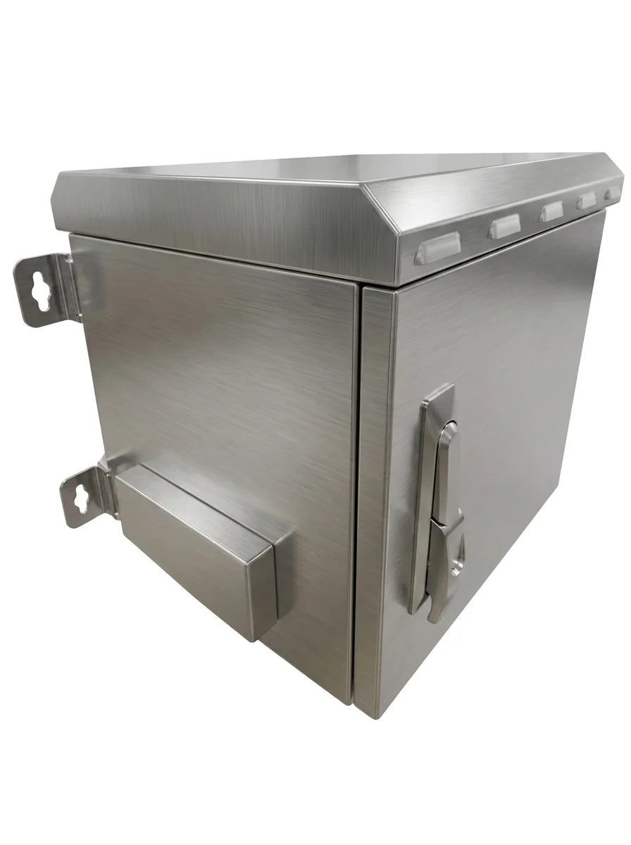 STURDX 5U rack cabinet closed at a side angle with its mounting bracket