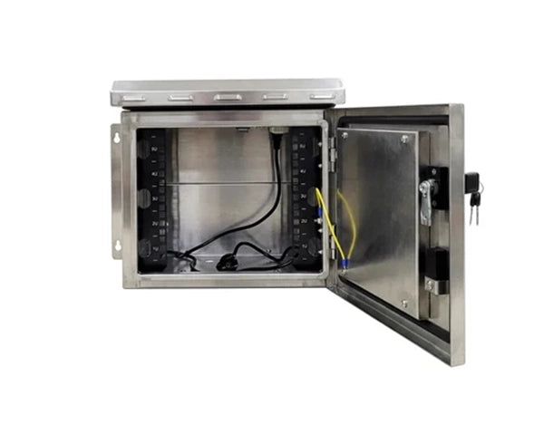 STURDX Outdoor Security Series™ 5U IP66 Weatherproof Stainless Steel Outdoor Mini Security Cabinet | 15" × 16" (371 × 400 mm) | 10-Inch Equipment Enclosure