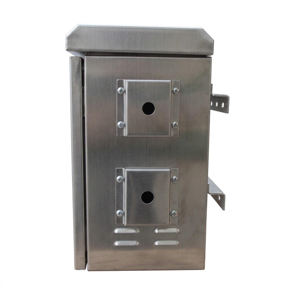 STURDX 7U cabinet side panel with cable entry knockouts ready to punch