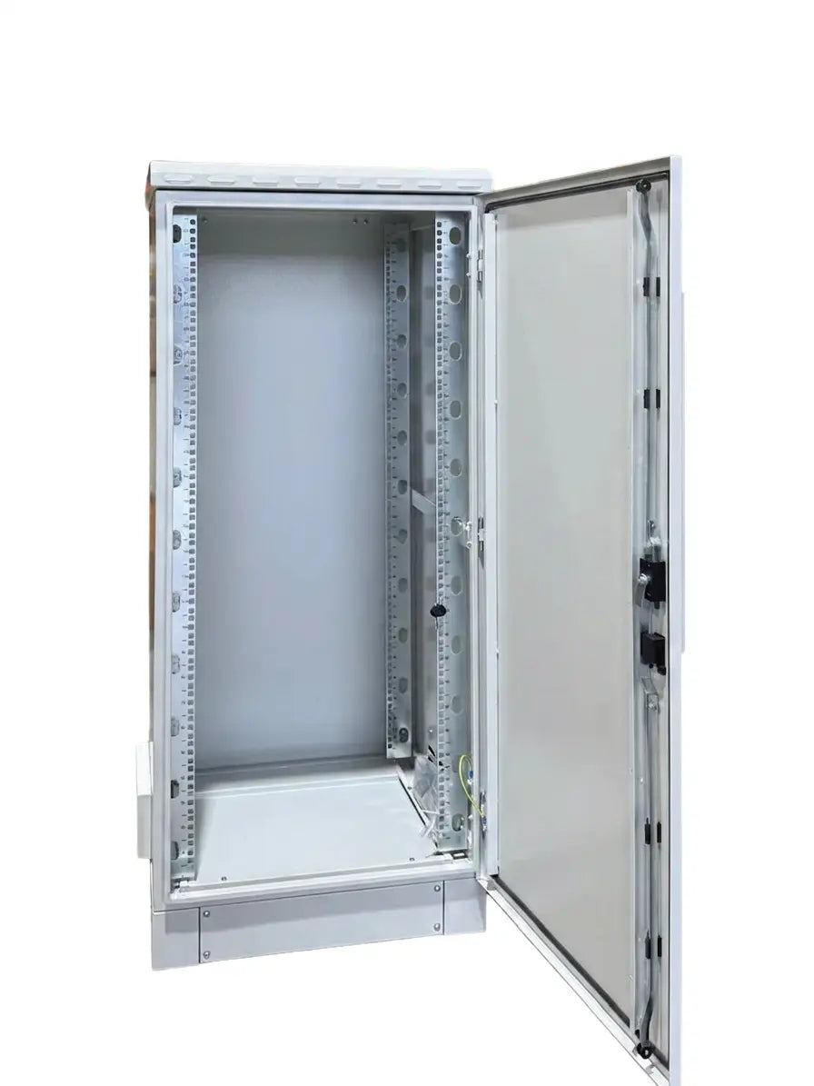 Galvanized steel rack enclosure interior offering 32U of mounting height