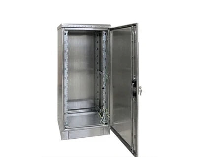 STURDX Climate Series™ 32U IP66 Weatherproof Stainless Steel Outdoor Network Cabinet with Air Conditioner | 24" × 40" (600 × 1000 mm) | 19-Inch Rack Enclosure