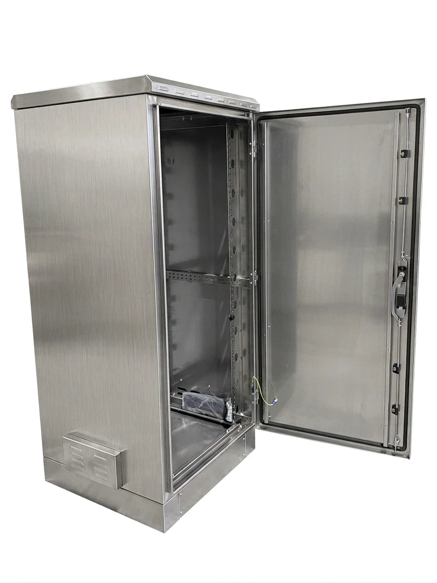 Stainless steel outdoor server rack cabinet with a 32U usable height
