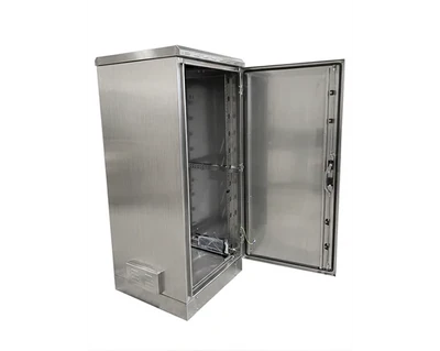 STURDX Climate Series™ 26U IP66 Weatherproof Stainless Steel Outdoor Network Cabinet with Air Conditioner | 24" × 40" (600 × 1000 mm) | 19-Inch Rack Enclosure