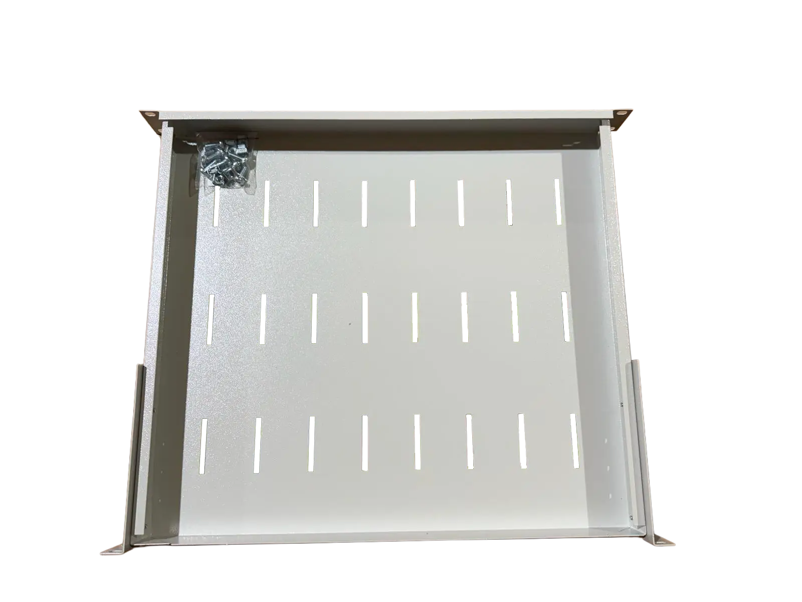 Estante fijo para rack de servidores de 1U - Estante ventilado para montaje en rack para redes de 19 pulgadas, racks de centros de datos y gabinetes para salas de servidores de TI | 400 mm de profundidad