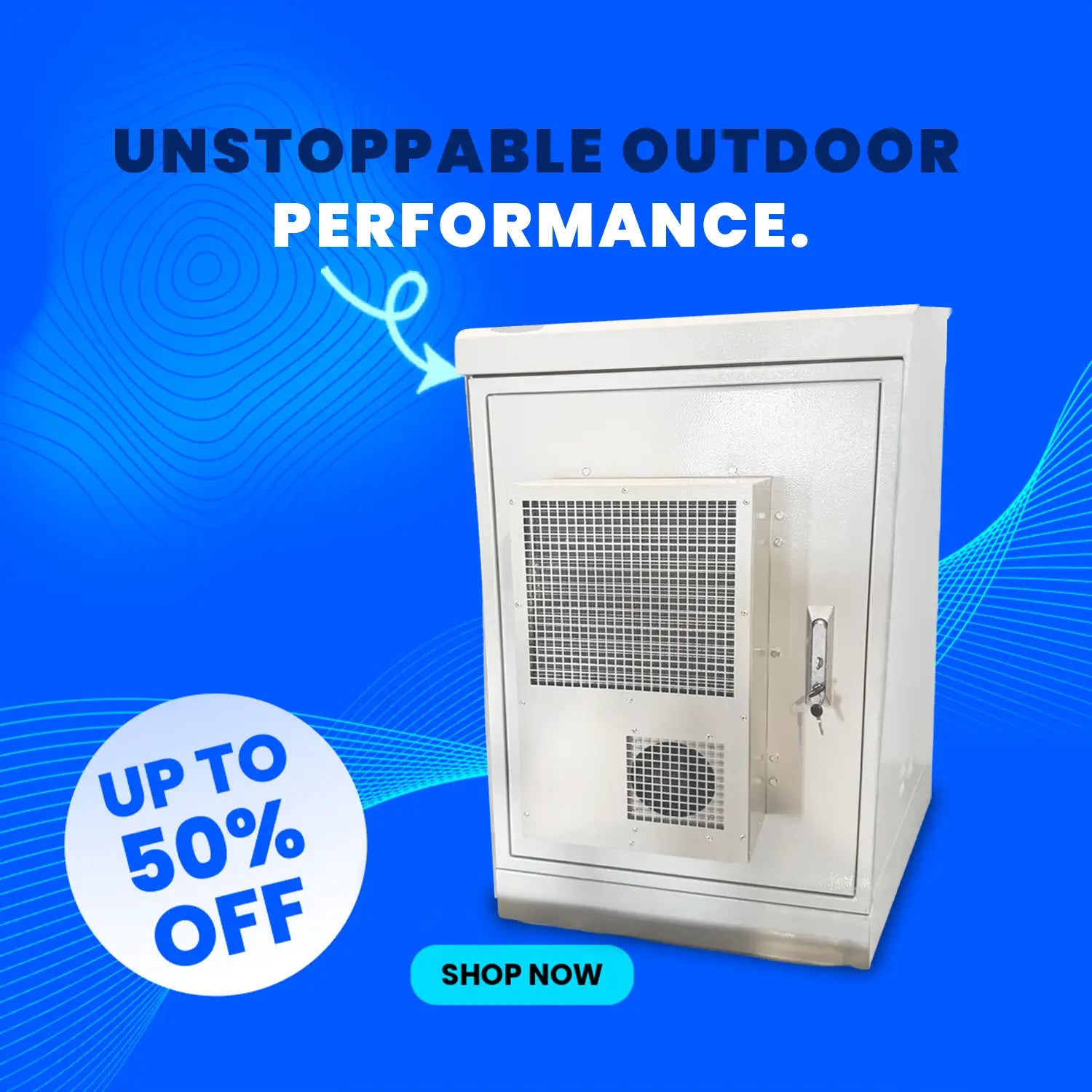 Unstoppable outdoor performance from STURDX cabinets, campaign key visual