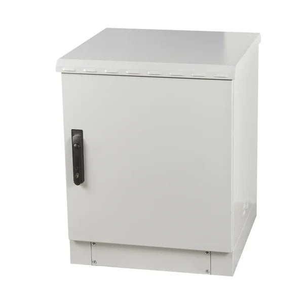 STURDX Climate Series™ 12U IP66 Weatherproof Galvanized Steel Outdoor Network Cabinet | 24" × 24" (600 × 600 mm) | 19-Inch Rack Enclosure