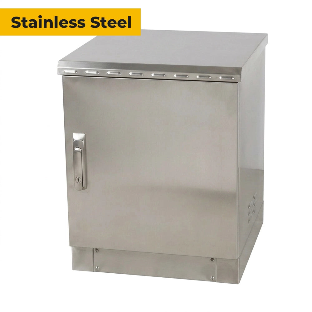 Weatherproof 12U stainless steel outdoor network cabinet for harsh environments