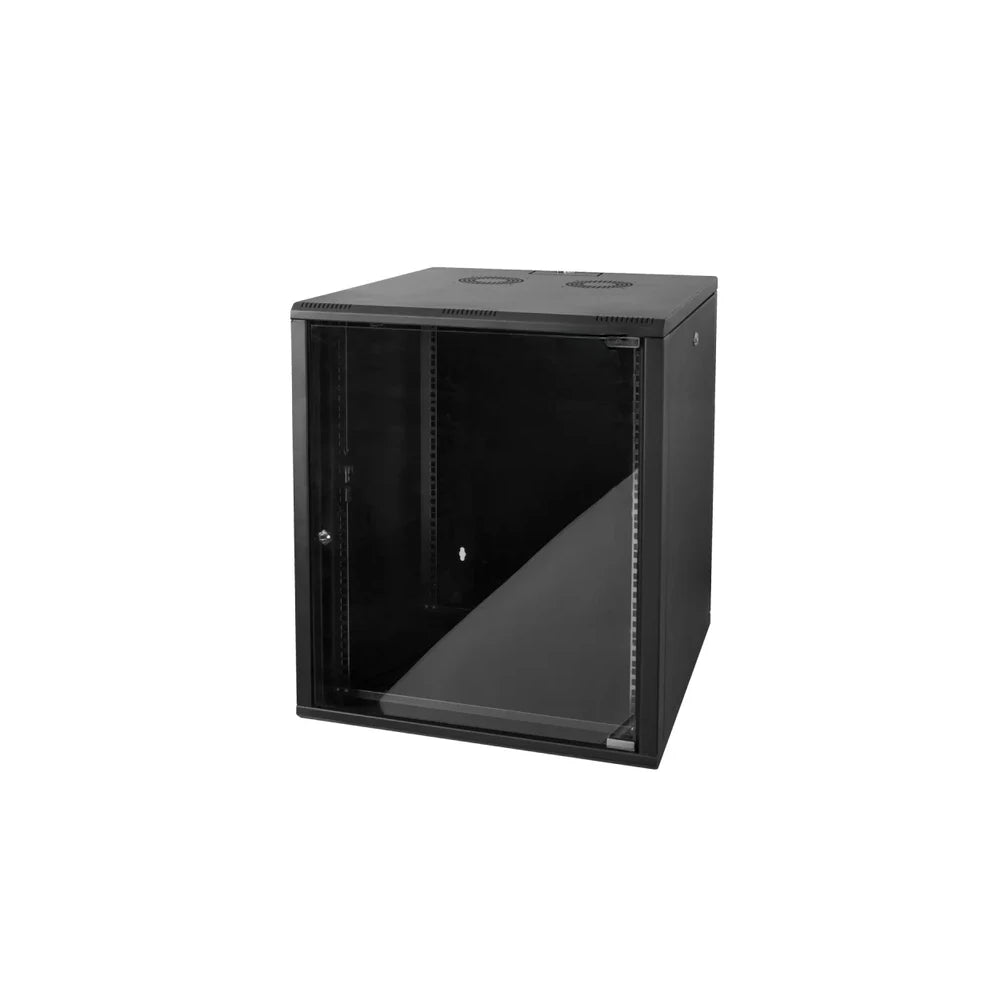 15U Wall Mount Server Rack Cabinet - Tempered Glass Panel