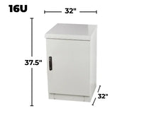 STURDX Essential Series™ 16U IP66 Weatherproof Galvanized Steel Outdoor Network Cabinet | 32" × 32" (800 × 800 mm) | 19-Inch Rack Enclosure