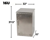 STURDX Essential Series™ 16U IP66 Weatherproof Stainless Steel Outdoor Network Cabinet | 32" × 32" (800 × 800 mm) | 19-Inch Rack Enclosure